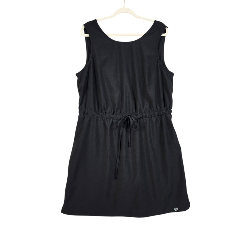 Zelos Womens Active Dress Plus Size 1X Black Crossover Back Built-in Shorts